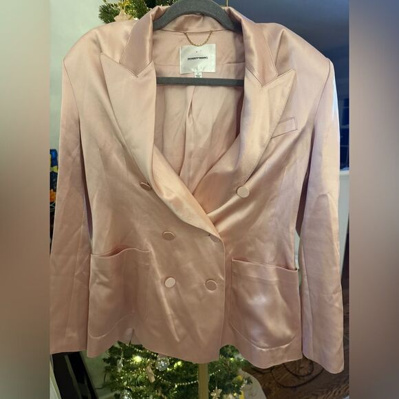 Ronny Kobo x Anthropologie Vivv Satin Blazer - Picture 6 of 8
